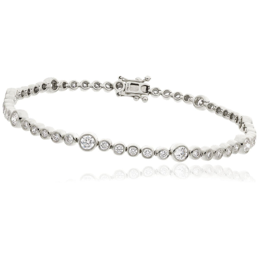 Diamond Tennis Bracelet 1.50ct F VS Quality in 18k White Gold - David Ashley