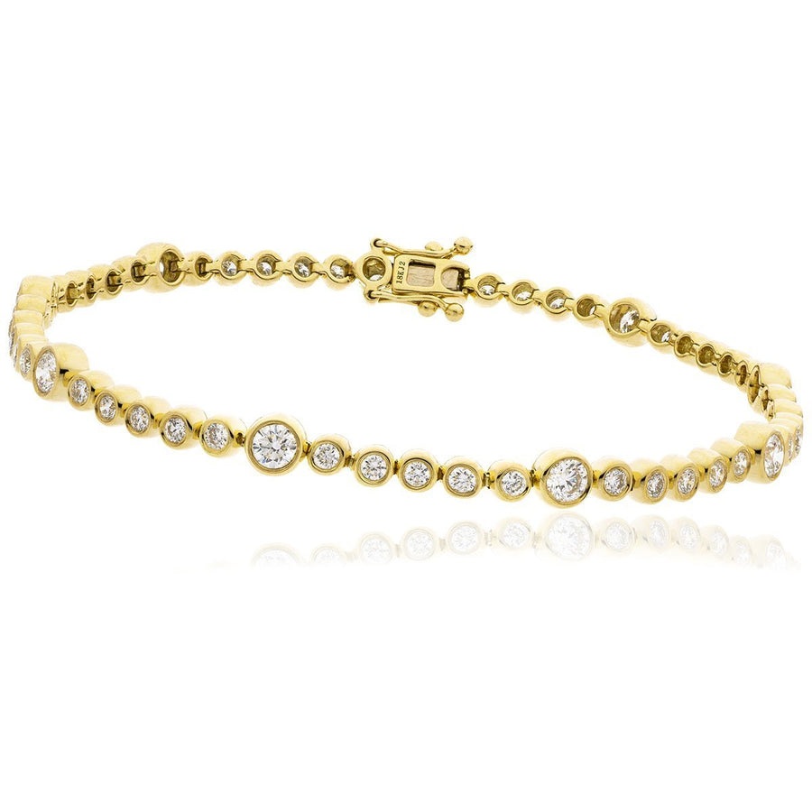 Diamond Tennis Bracelet 1.50ct G SI Quality in 9k Yellow Gold - David Ashley