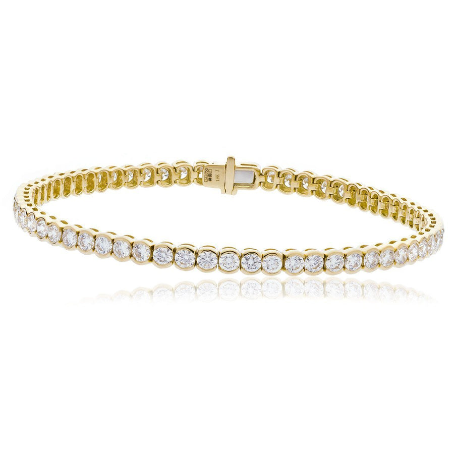 Diamond Tennis Bracelet 2.15ct F VS Quality in 18k Yellow Gold - David Ashley