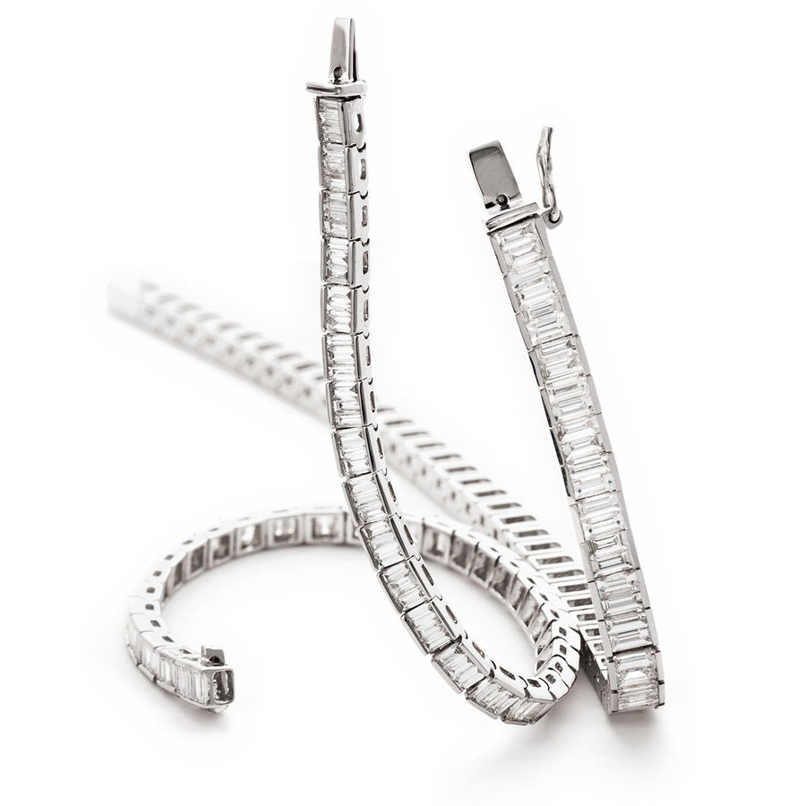 Diamond Tennis Bracelet 3.00ct F VS Quality in 18k White Gold - David Ashley