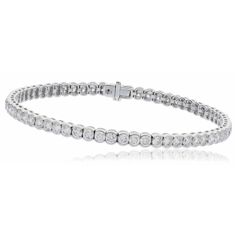 Diamond Tennis Bracelet 4.25ct F VS Quality in 18k White Gold - David Ashley