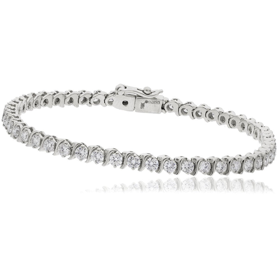 Diamond Tennis Bracelet 5.00ct F VS Quality in 18k White Gold - David Ashley
