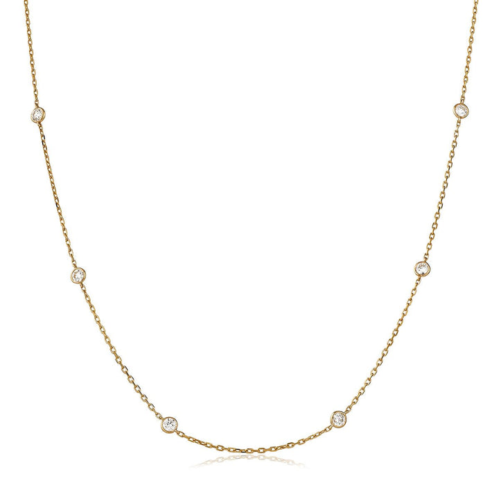 Diamond Yard Necklace 42 Inch 5.50ct F-VS Quality in 18k Rose Gold - David Ashley