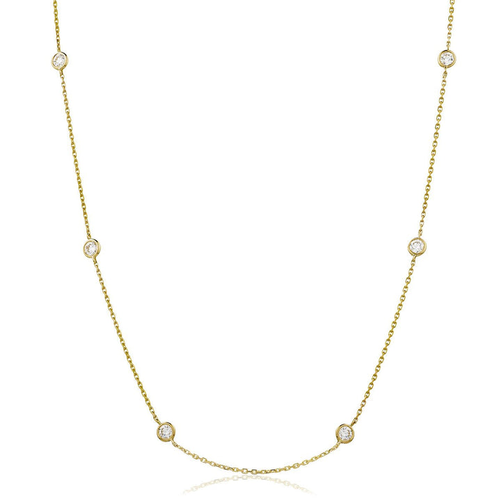 Diamond Yard Necklace 42 Inch 5.50ct F-VS Quality in 18k Yellow Gold - David Ashley