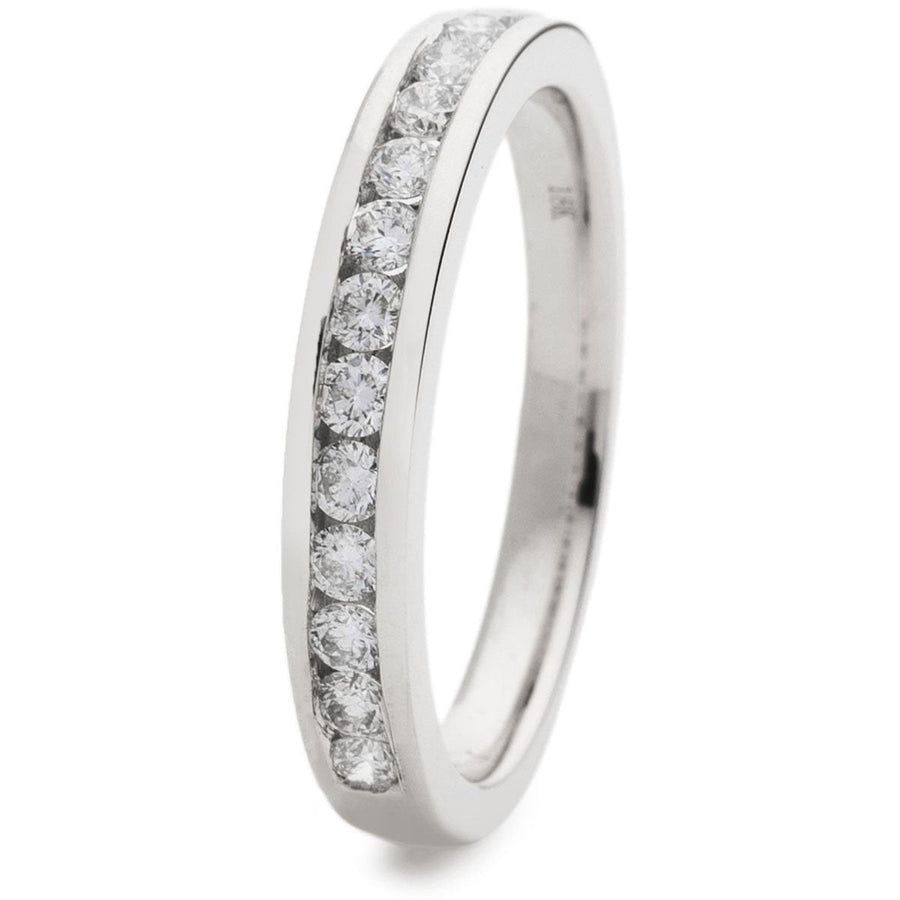 Eternity Diamond 13 Stone Ring 0.40ct F-VS Quality in 18k White Gold - David Ashley