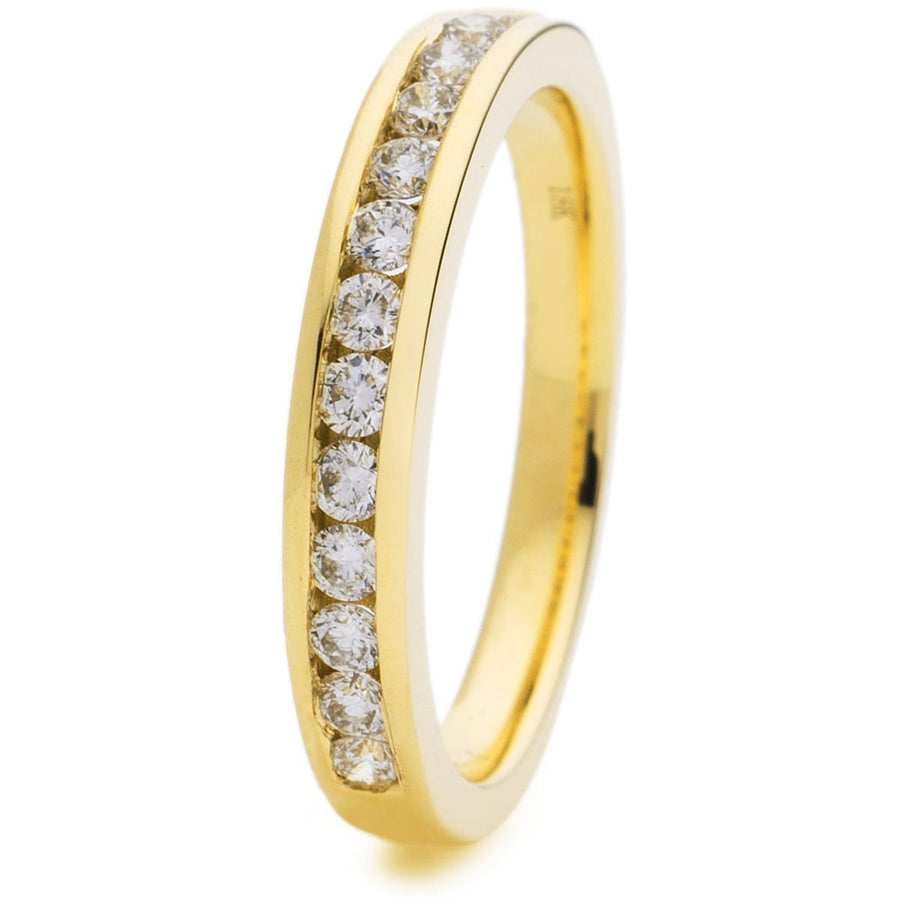 Eternity Diamond 13 Stone Ring 0.40ct F-VS Quality in 18k Yellow Gold - David Ashley