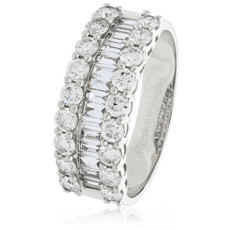 Fancy Diamond Eternity Ring 7.0mm 1.50ct F-VS Quality 18k White Gold - David Ashley