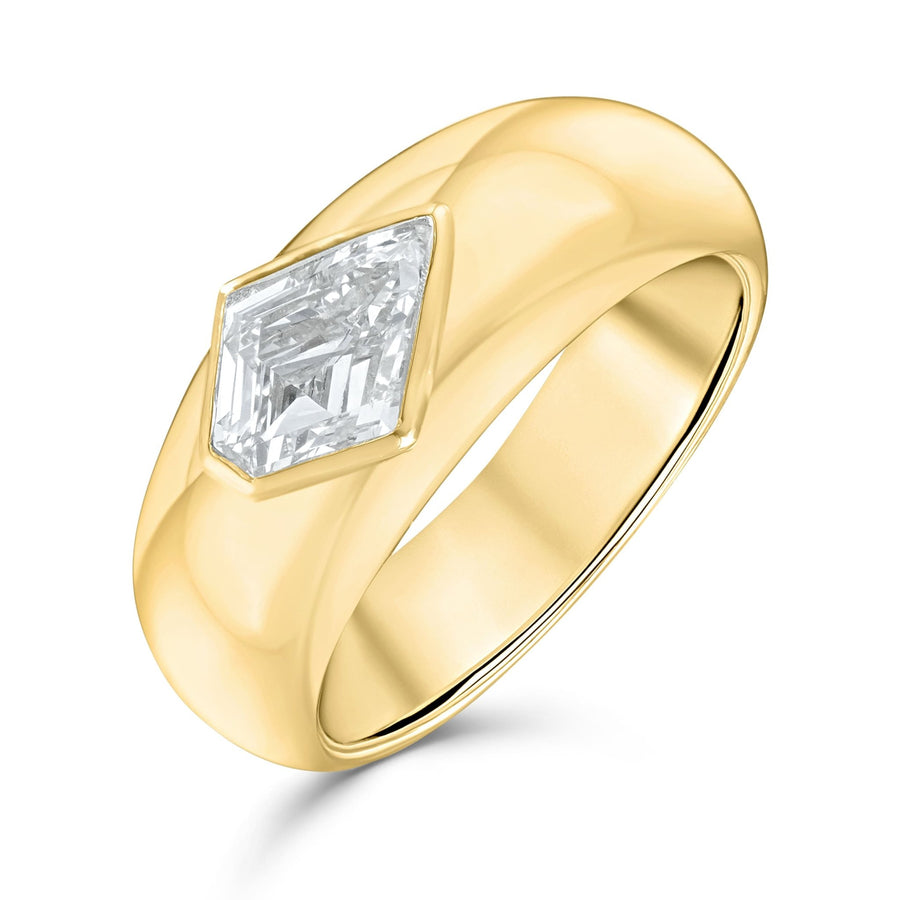 GIA Certified Diamond Gypsy Ring 1ct I-SI1 Quality in 18ct Yellow Gold - David Ashley