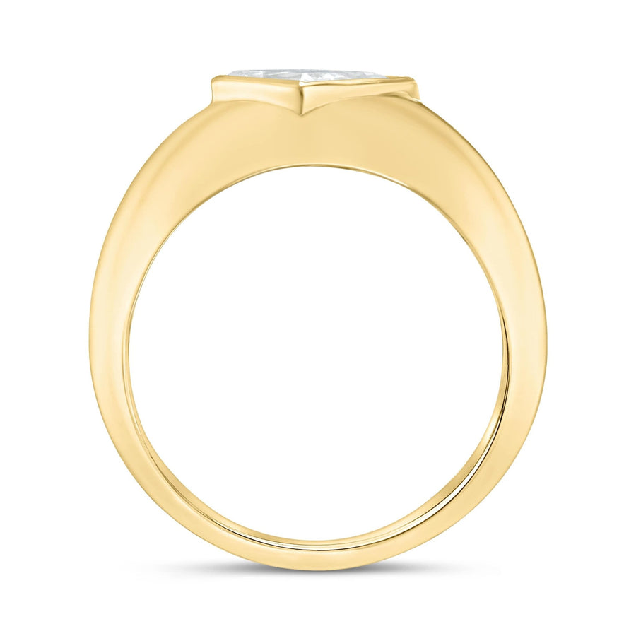 GIA Certified Diamond Gypsy Ring 1ct I-SI1 Quality in 18ct Yellow Gold - David Ashley