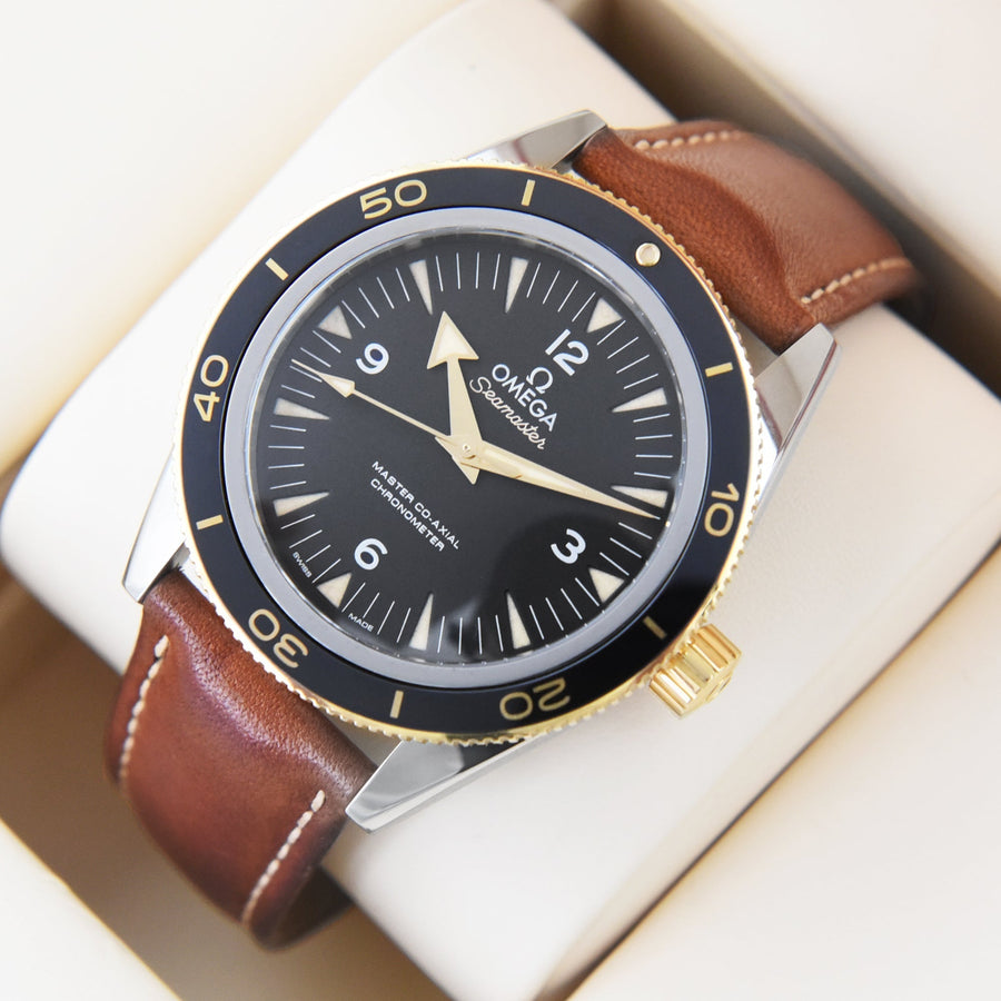 Omega Seamaster 300 Master Co-Axial Chronometer Black Dial Leather Ref: 233.22.41.21.01.001 - David Ashley