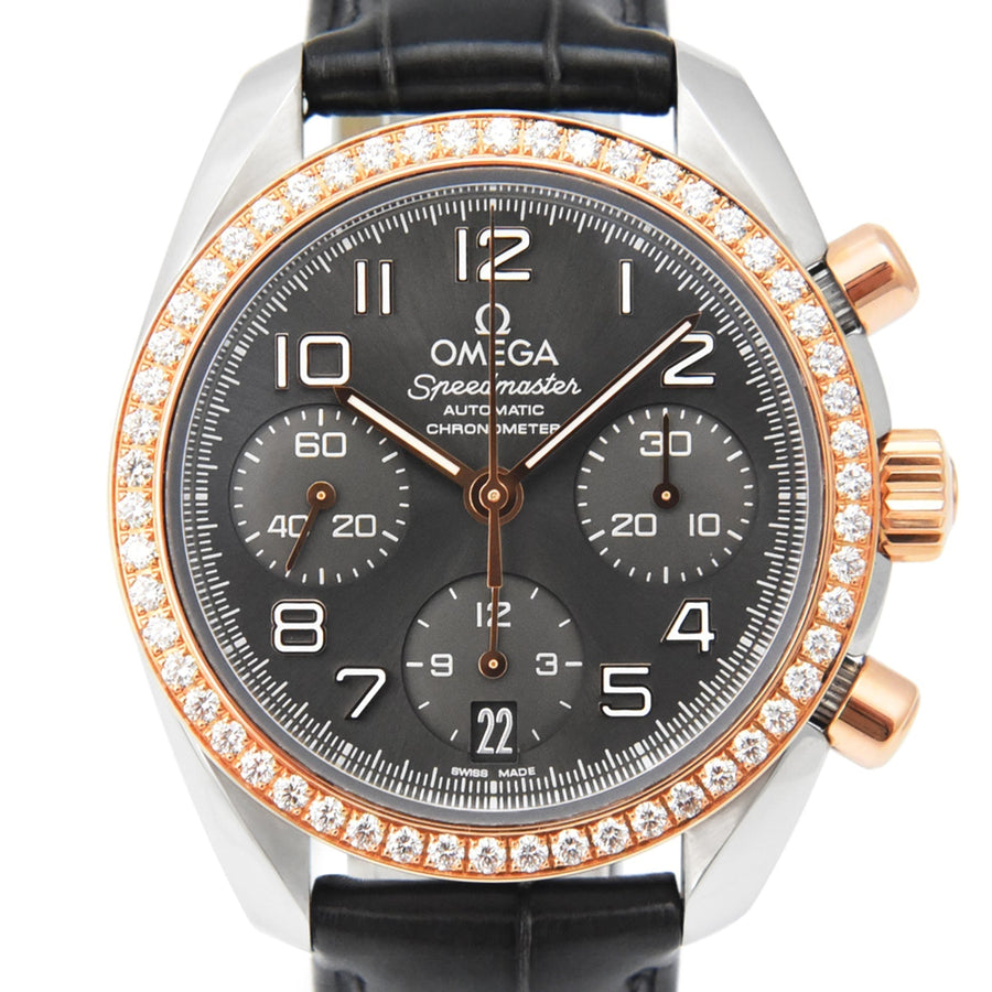Omega Speedmaster Chronograph Grey Dial Leather Ref: 324.28.38.40.06.001 - David Ashley