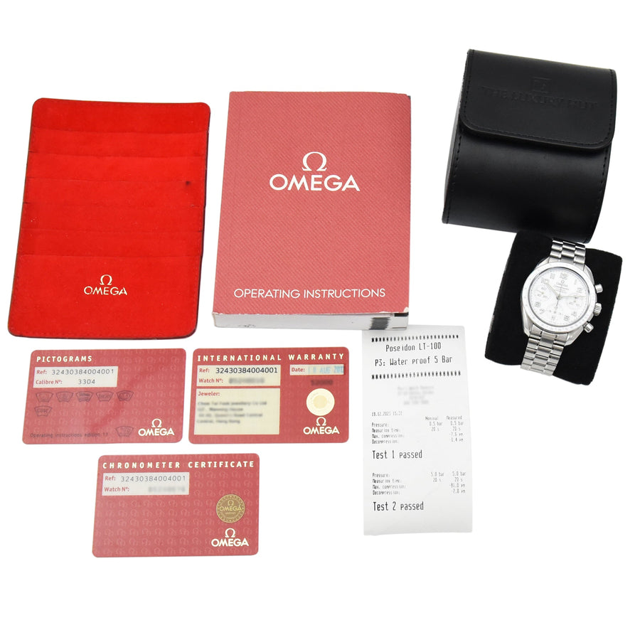 Omega Speedmaster Chronograph White Dial Stainless Steel Ref: 324.30.38.40.04.001 - David Ashley