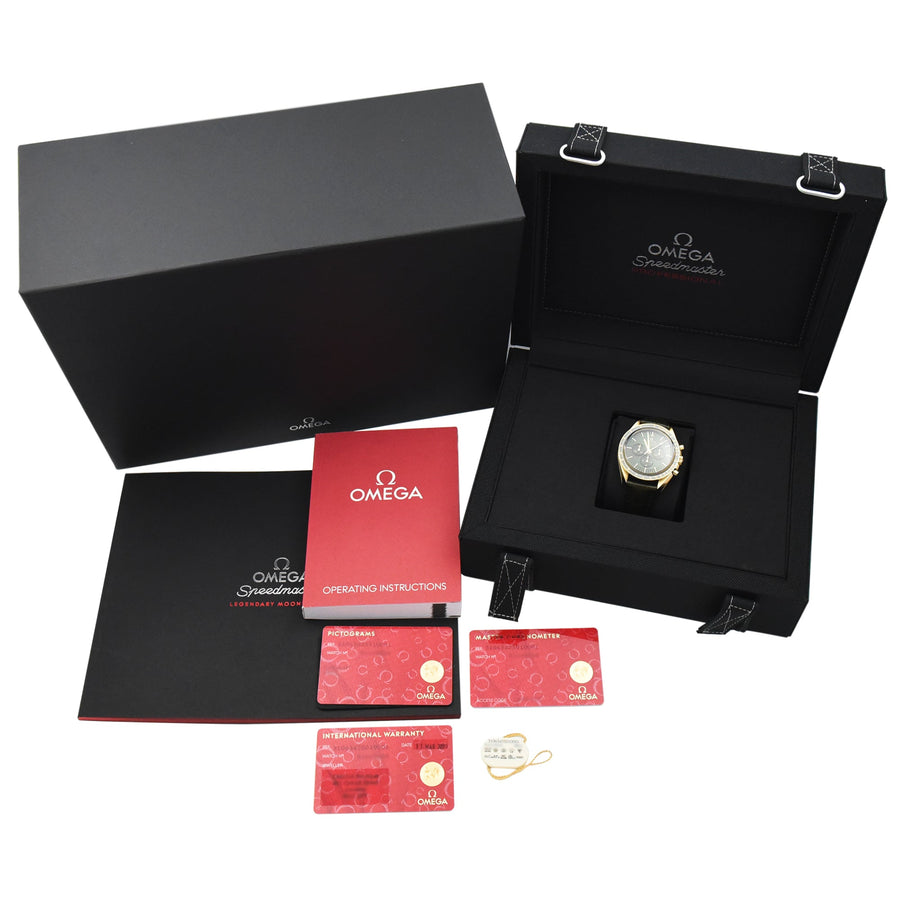 Omega Speedmaster Moonwatch Green Dial Leather Ref: 31063425010001 - David Ashley