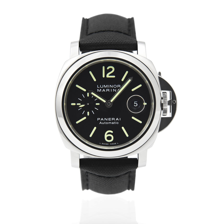 Panerai Luminor Marina Black Dial Leather Ref: PAM00104 - David Ashley