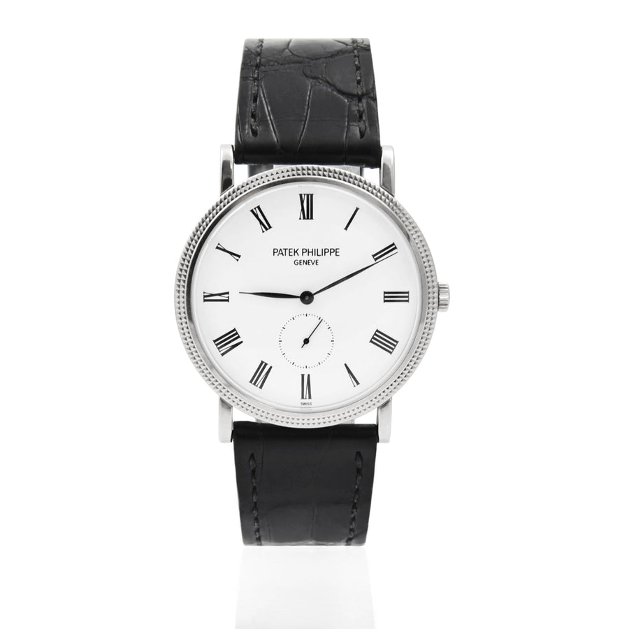 Patek Philippe Calatrava White Dial Leather Ref: 5119G-001 - David Ashley