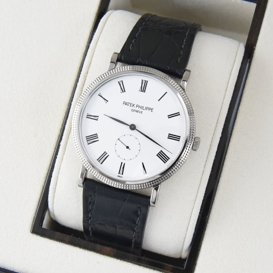 Patek Philippe Calatrava White Dial Leather Ref: 5119G-001 - David Ashley