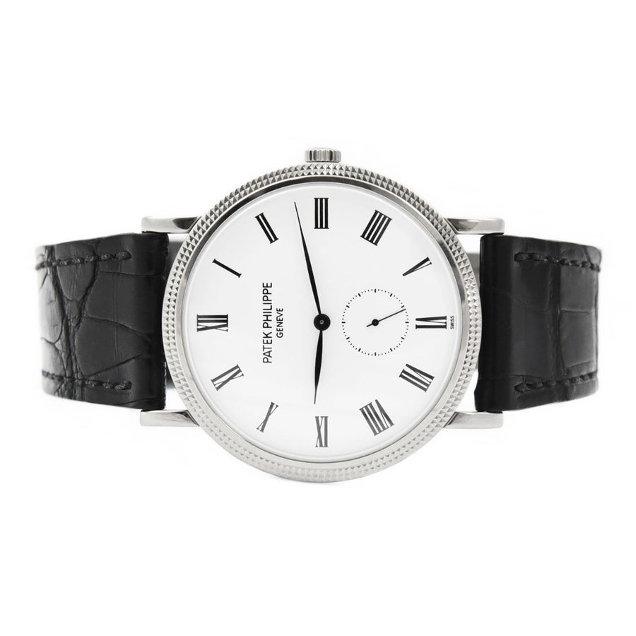 Patek Philippe Calatrava White Dial Leather Ref: 5119G-001 - David Ashley