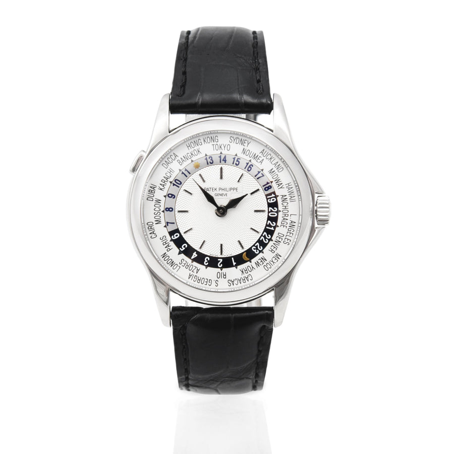 Patek Philippe Complications World Time White Dial Leather Ref: 5110G-001 - David Ashley