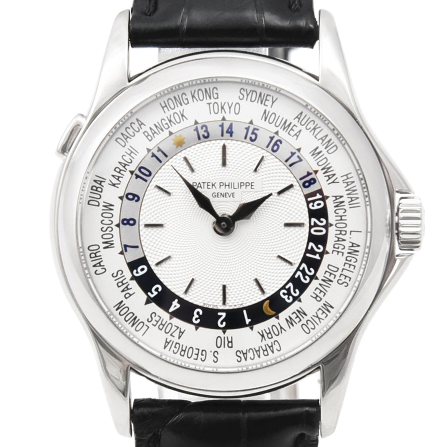 Patek Philippe Complications World Time White Dial Leather Ref: 5110G-001 - David Ashley