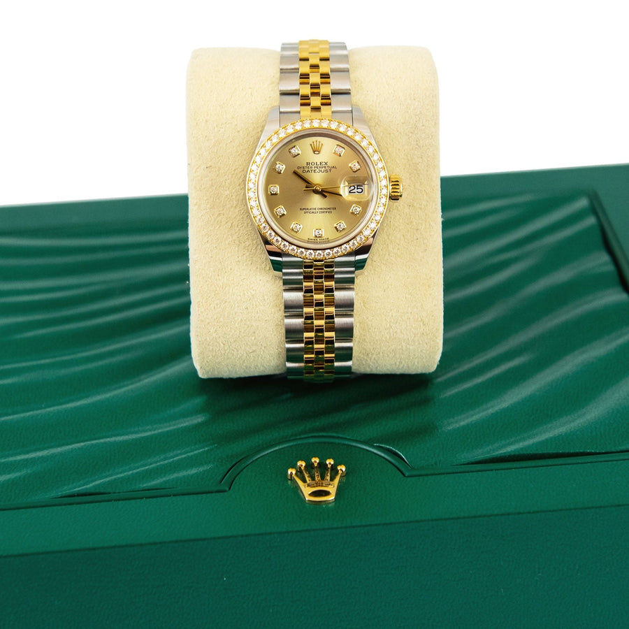 Pre-Owned Rolex DateJust Champagne Diamond Dial Bi-Metal Ref: 279383RBR - David Ashley