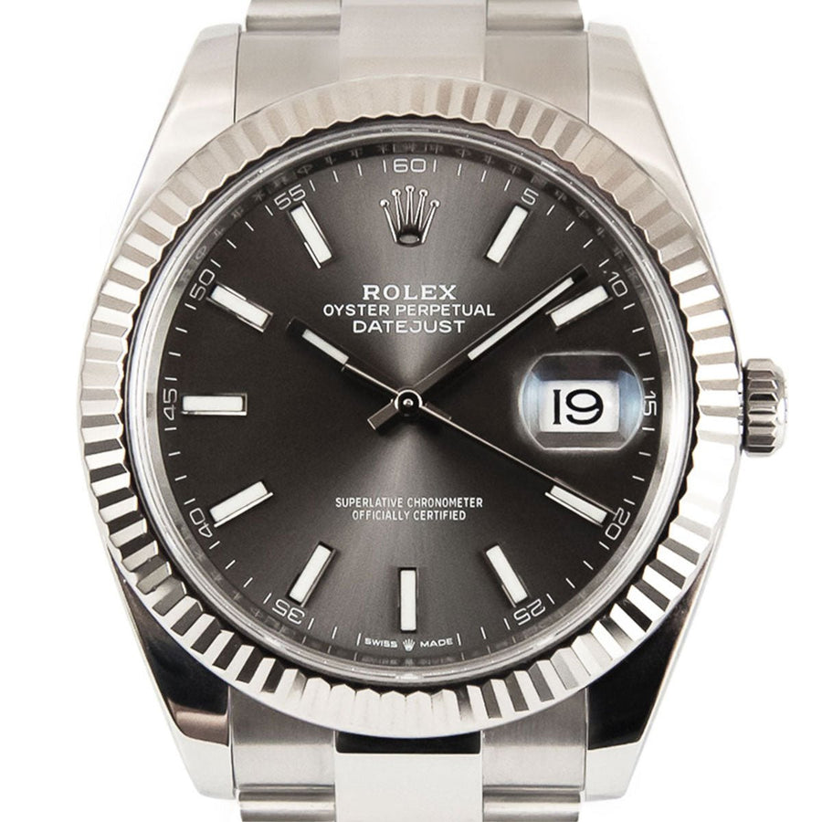 Pre-Owned Rolex DateJust Rhodium Slate Dial Stainless Steel Ref: 126334 - My Jewel World