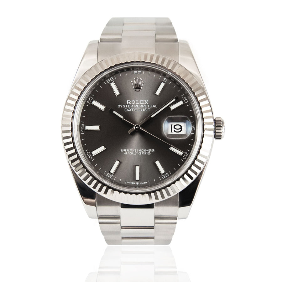 Pre-Owned Rolex DateJust Rhodium Slate Dial Stainless Steel Ref: 126334 - My Jewel World