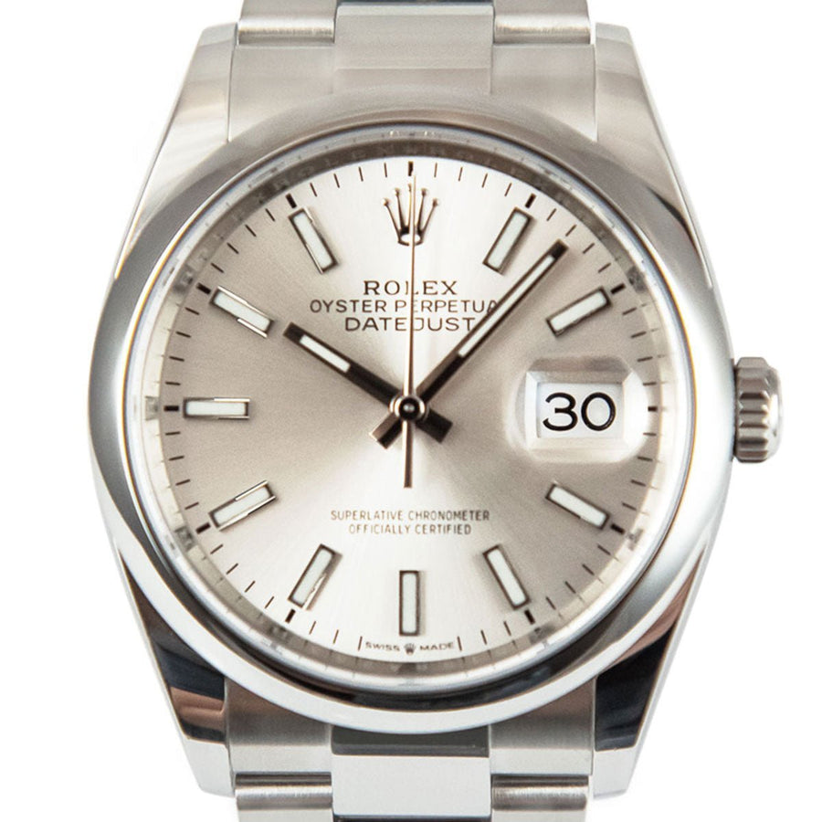 Pre-Owned Rolex DateJust Silver Dial Stainless Steel Ref: 126200 - David Ashley