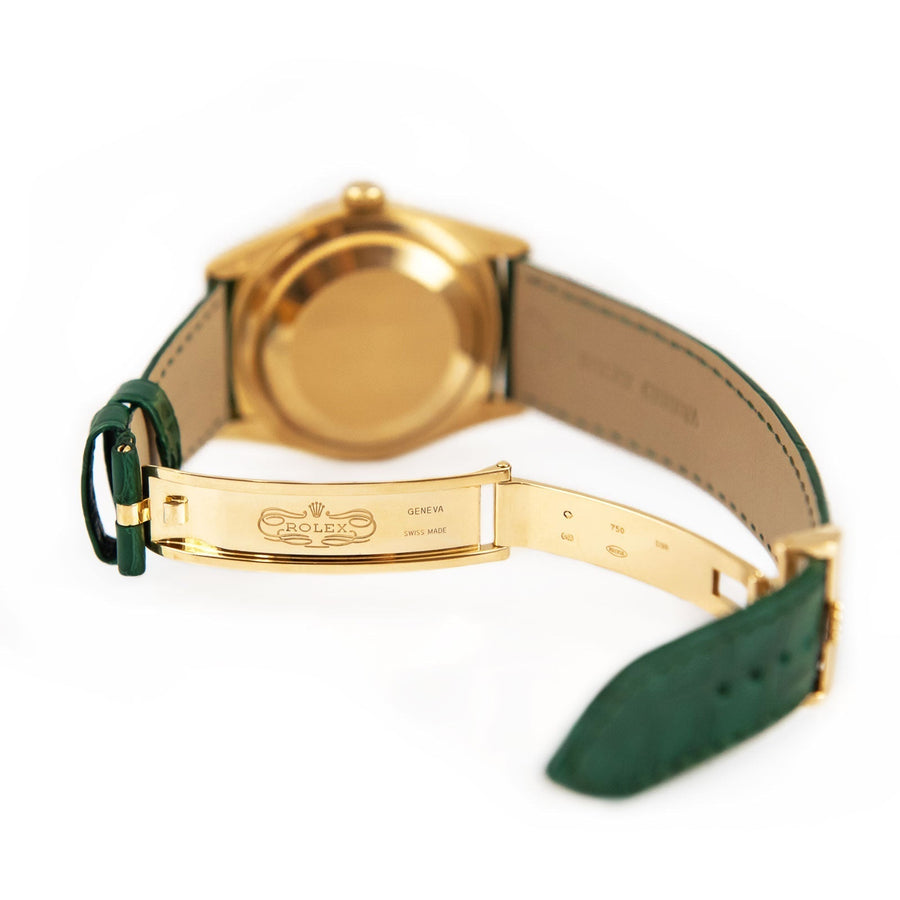 Pre-Owned Rolex Day-Date Green Dial Leather Strap Ref: 118138 - David Ashley