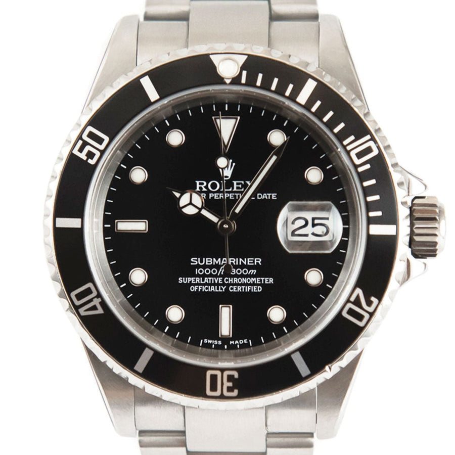 Pre-Owned Rolex Submariner Black Dial Stainless Steel Ref: 16610 - My Jewel World