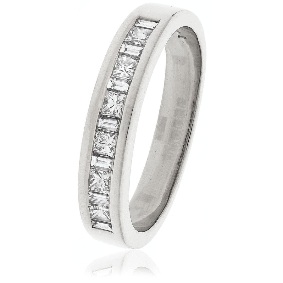 Princess Diamond Eternity Ring 1.10ct F-VS Quality in Platinum - David Ashley