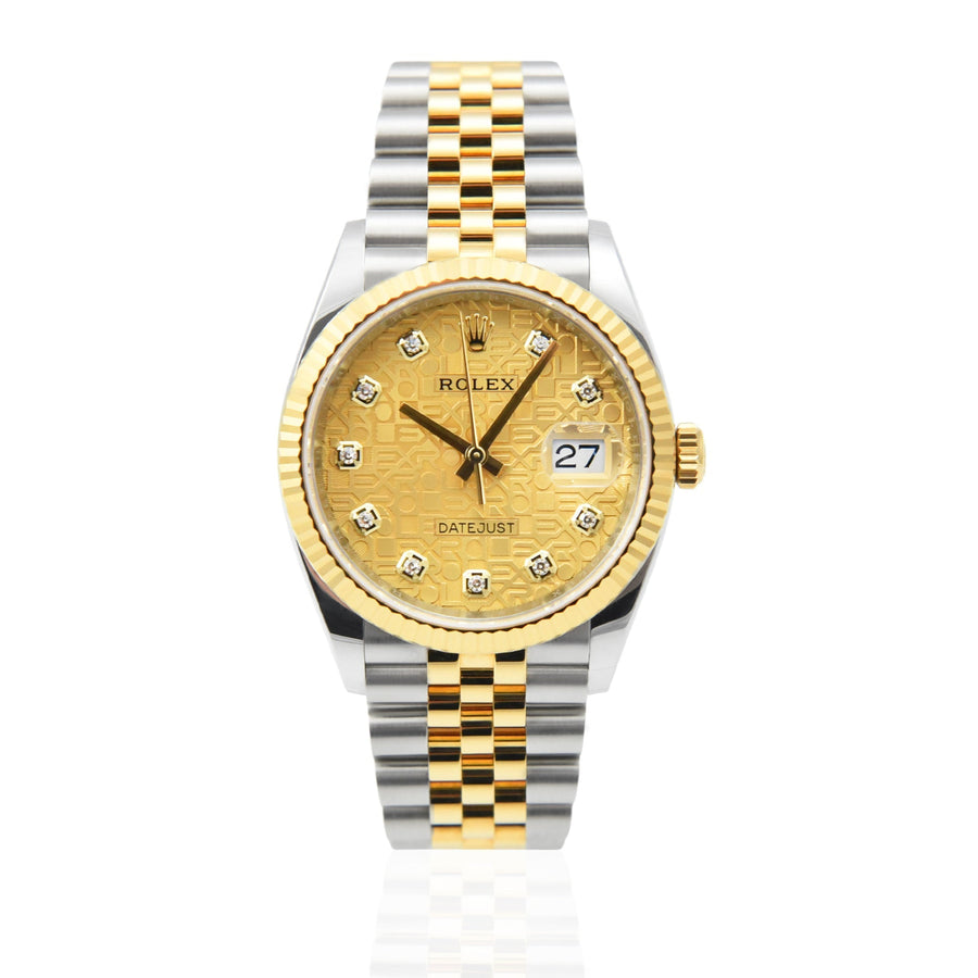 Rolex DateJust Champagne Diamond Dial Gold & Steel Ref: 126233 - David Ashley