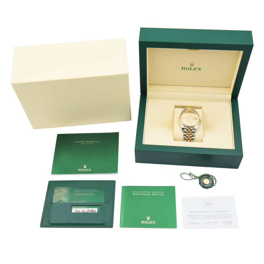 Rolex DateJust Champagne Diamond Dial Gold & Steel Ref: 126233 - David Ashley