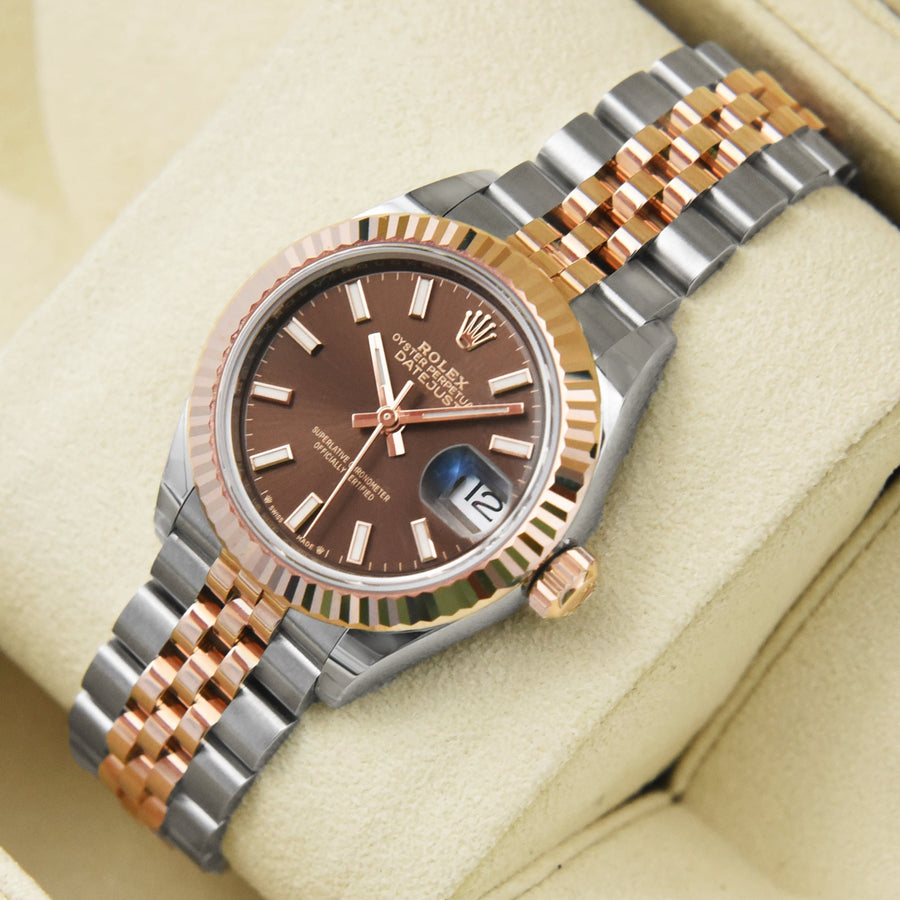 Rolex DateJust Chocolate Dial Stainless & 18K Rose Gold Ref: 279171 - David Ashley