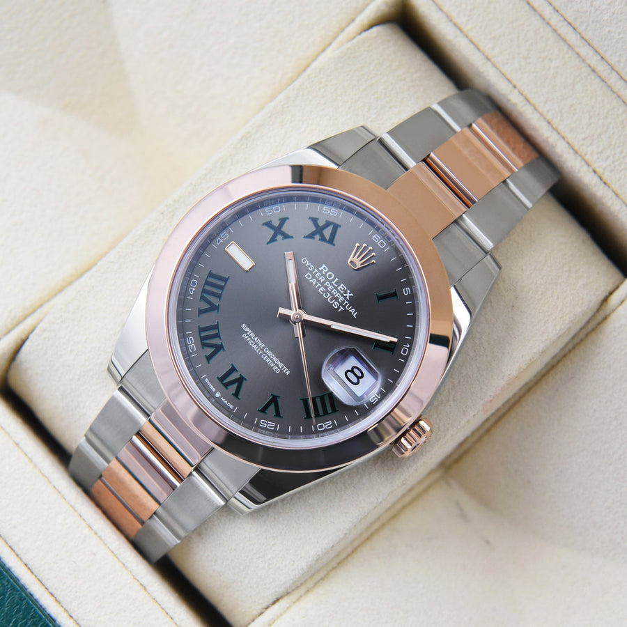 Rolex DateJust Grey Dial Steel & Rose Gold Ref: 126301 - David Ashley