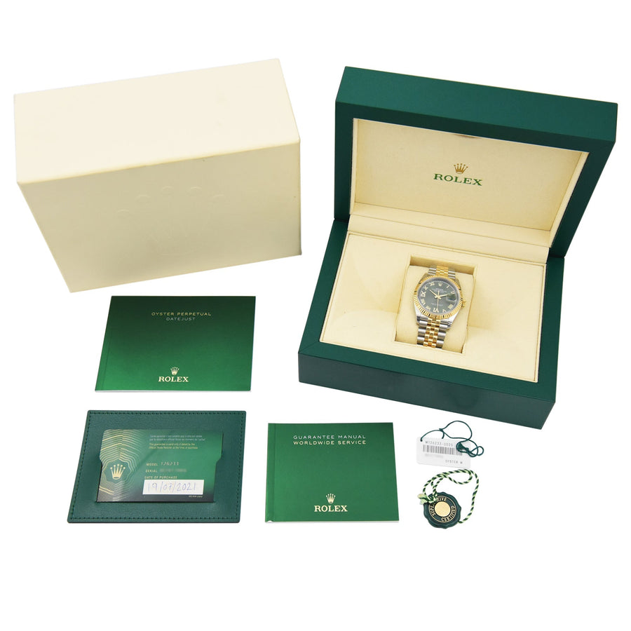 Rolex DateJust Olive Green Dial Gold & Steel Ref: 126233 - David Ashley