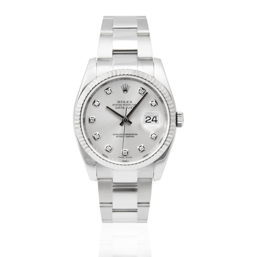 Rolex DateJust Silver Dial Stainless Steel Ref: 116234 - David Ashley