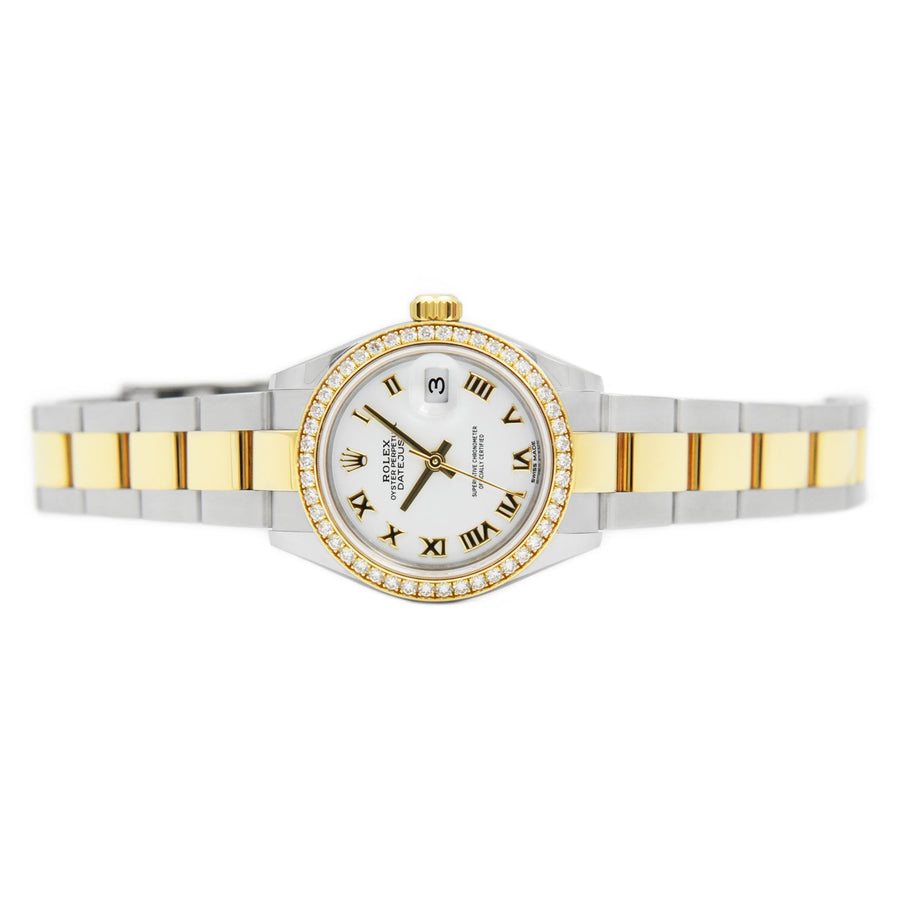 Rolex DateJust White Dial Gold & Steel Ref: 279383RBR - David Ashley