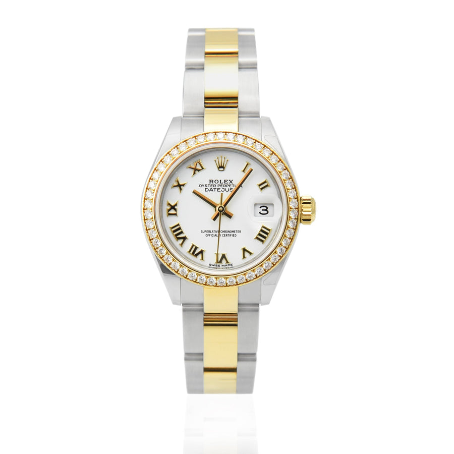 Rolex DateJust White Dial Gold & Steel Ref: 279383RBR - David Ashley