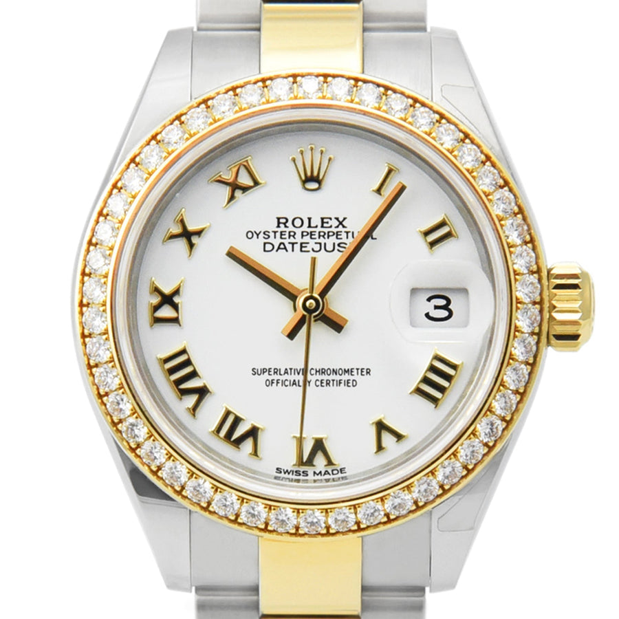 Rolex DateJust White Dial Gold & Steel Ref: 279383RBR - David Ashley