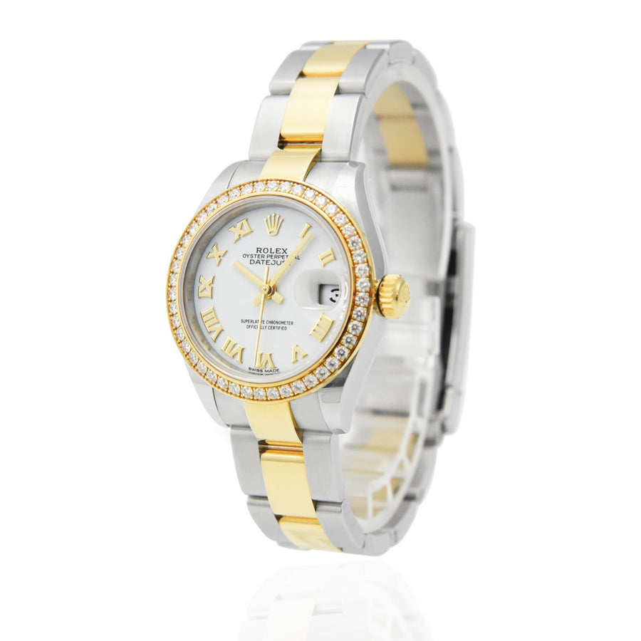 Rolex DateJust White Dial Gold & Steel Ref: 279383RBR - David Ashley