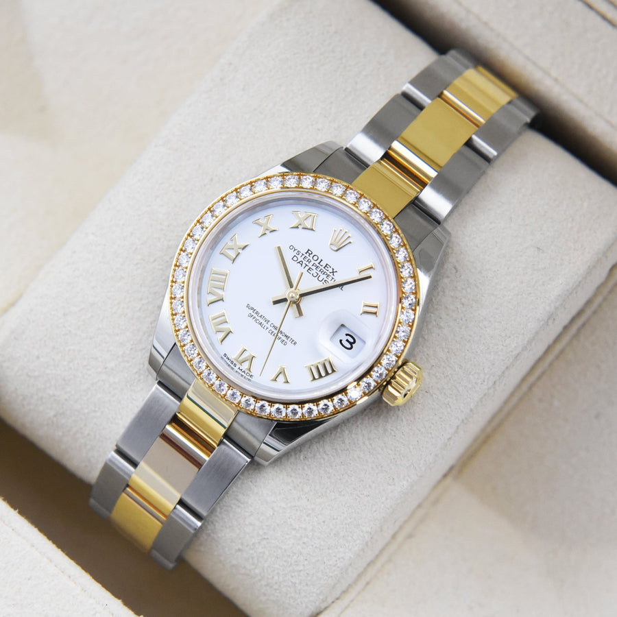 Rolex DateJust White Dial Gold & Steel Ref: 279383RBR - David Ashley