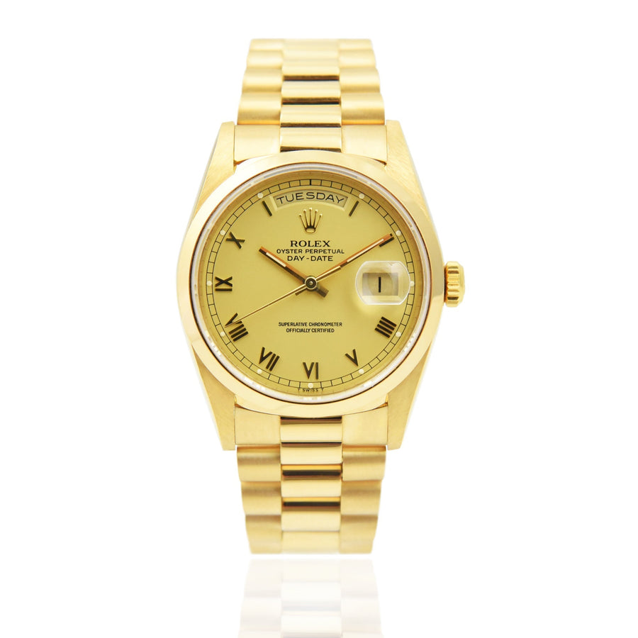 Rolex Day-Date Champagne Dial 18K Yellow Gold Ref: 18208 - David Ashley