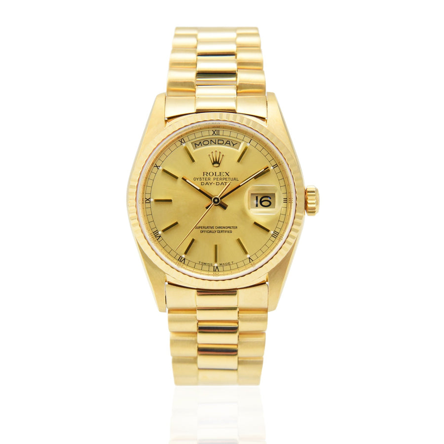 Rolex Day-Date Champagne Dial 18K Yellow Gold Ref: 18238 - David Ashley