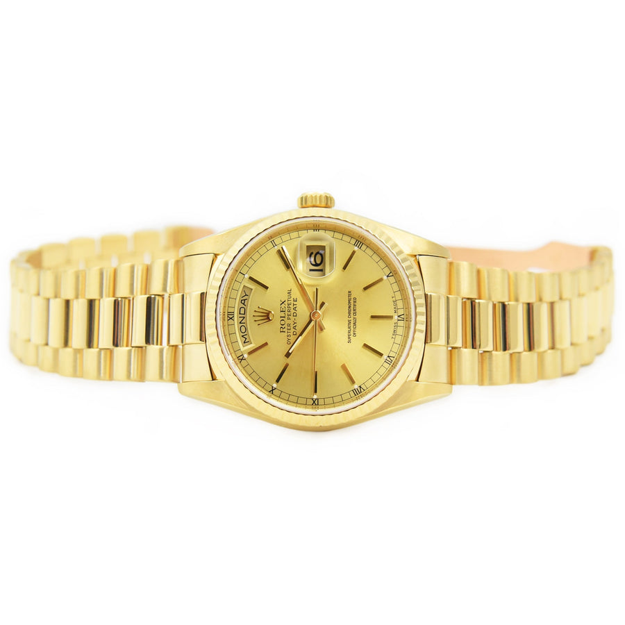 Rolex Day-Date Champagne Dial 18K Yellow Gold Ref: 18238 - David Ashley