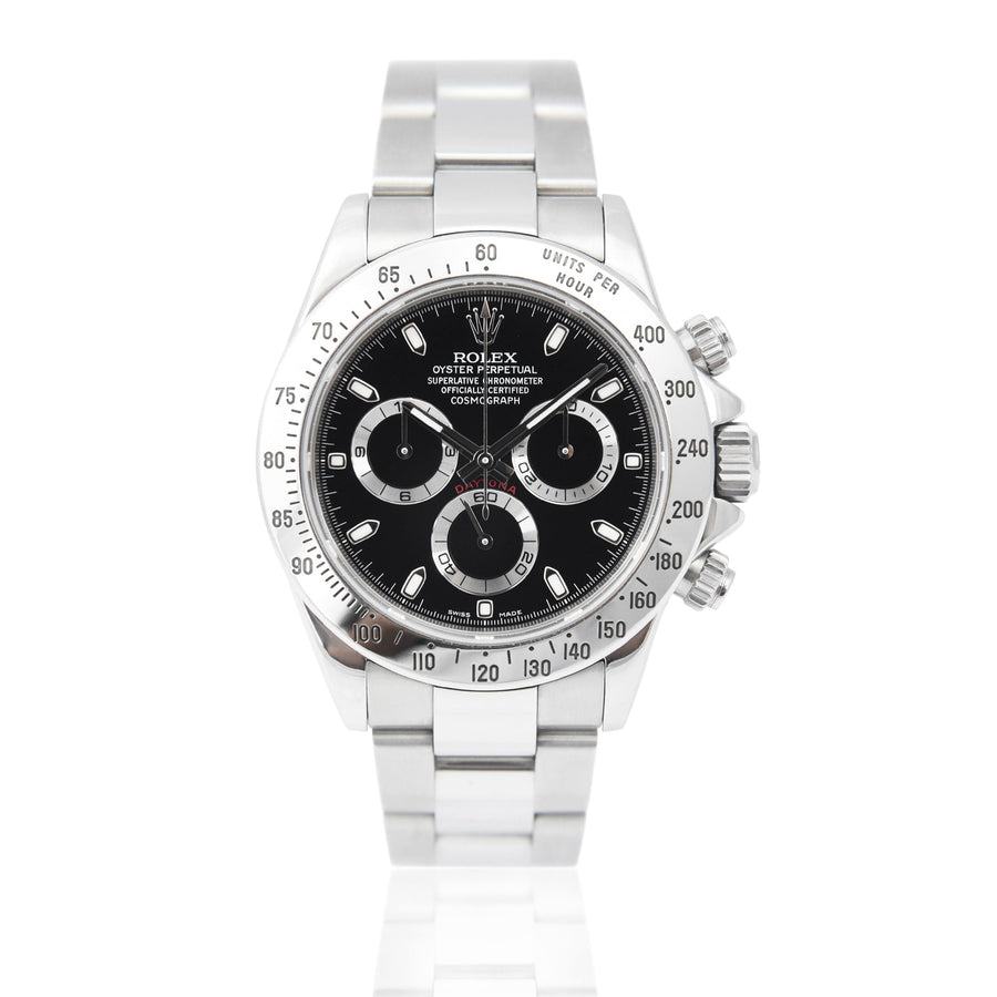 Rolex Daytona Black Dial Stainless Steel Ref: 116520 - David Ashley