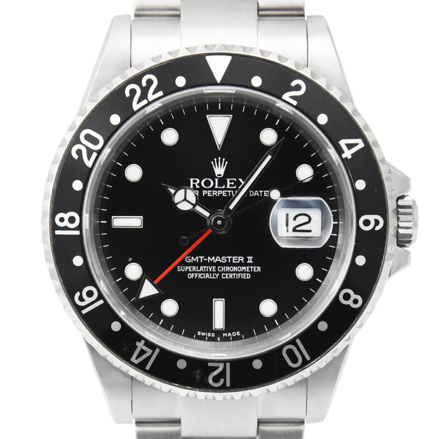 Rolex GMT-Master II Black Dial Stainless Steel Ref: 16710 - David Ashley