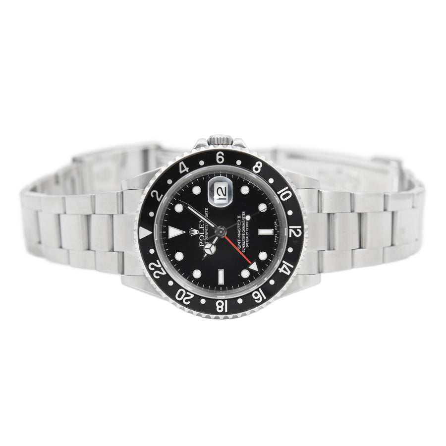 Rolex GMT-Master II Black Dial Stainless Steel Ref: 16710 - David Ashley