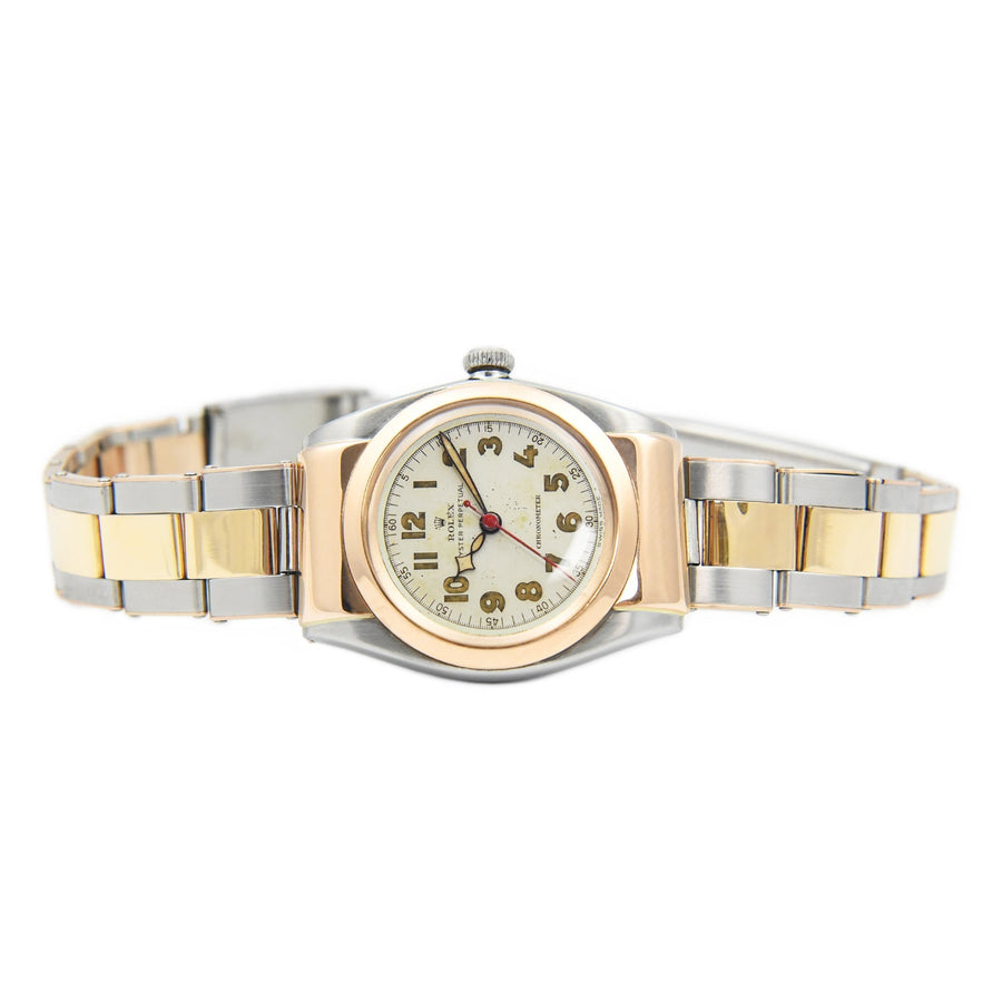 Rolex Oyster Perpetual Beige Dial Gold & Steel Ref: 3065 - David Ashley