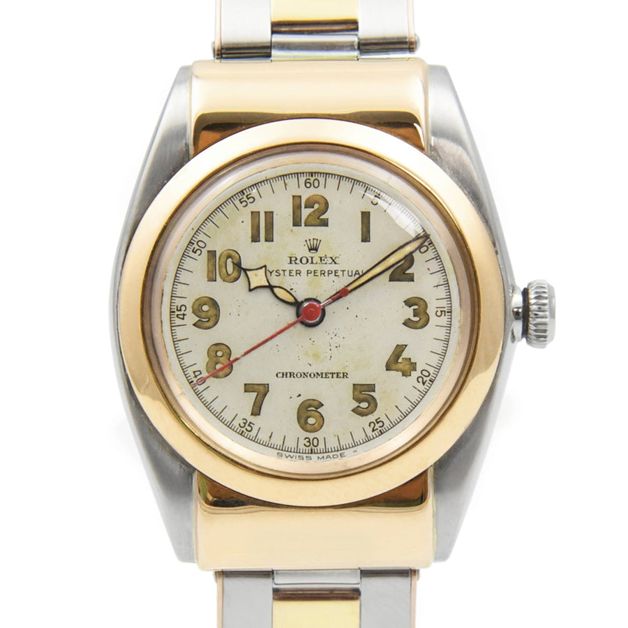 Rolex Oyster Perpetual Beige Dial Gold & Steel Ref: 3065 - David Ashley