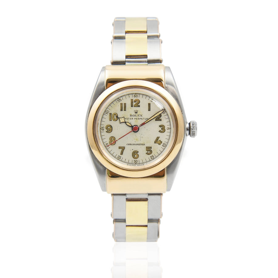 Rolex Oyster Perpetual Beige Dial Gold & Steel Ref: 3065 - David Ashley